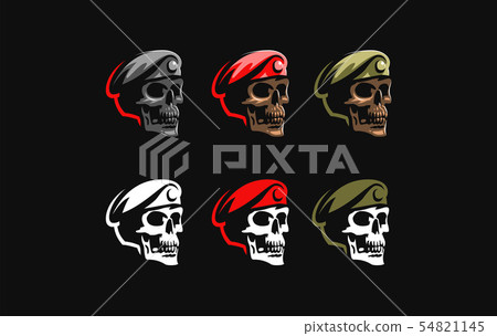 Skull in a military beret  54821145