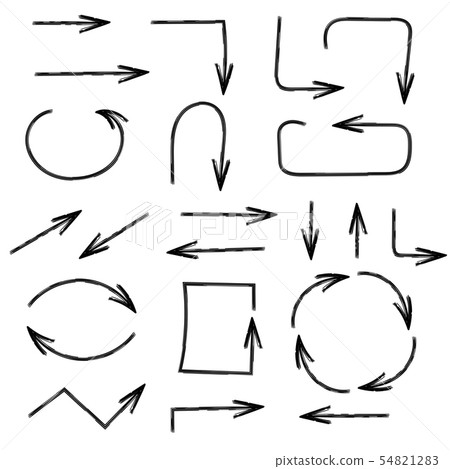 Arrows. Pencil hand drawn icons 54821283