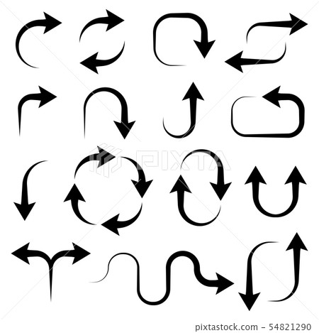 Arrows. Black flat icons 54821290