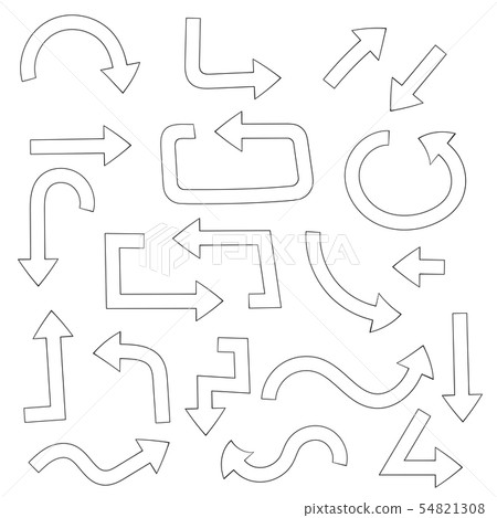 Arrows. Hollow style icons 54821308