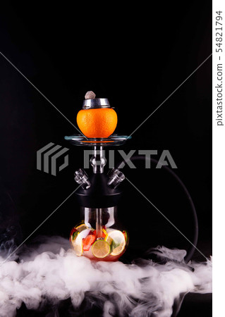 A hookah a lime mix with a grapefruit bowl 54821794