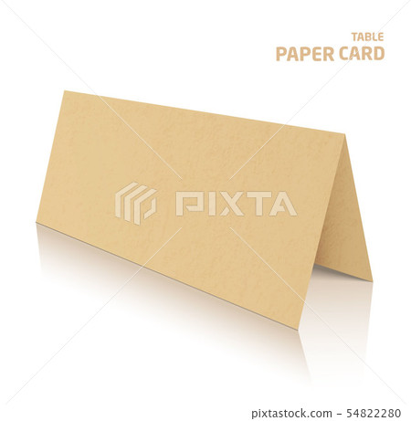 3d table papercraft card isolated on a grey background. 54822280