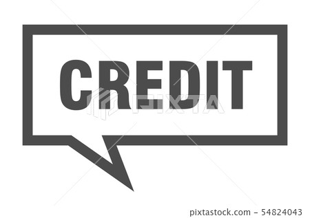 credit sign. credit square speech bubble. credit 54824043