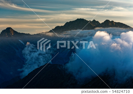 Hotakatake at dusk seen from Mt. Daisen 54824710