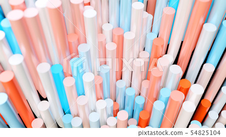 The background of the multi-colored cylinders is chaotic 54825104