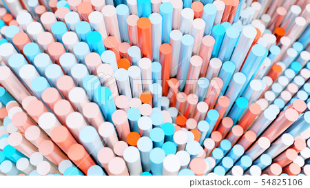 The background of the multi-colored cylinders is chaotic 54825106