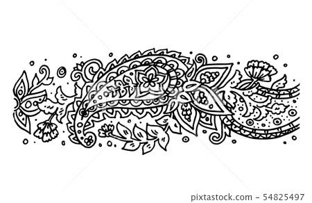 Paisley ornament vector isolated on white 54825497