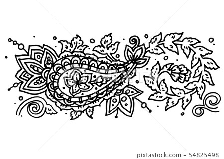 Paisley ornament vector isolated on white Paisley ornament vector isolated on white 54825498