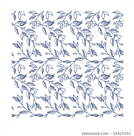 Blue rose seamless pattern - Stock Illustration [54825542] - PIXTA