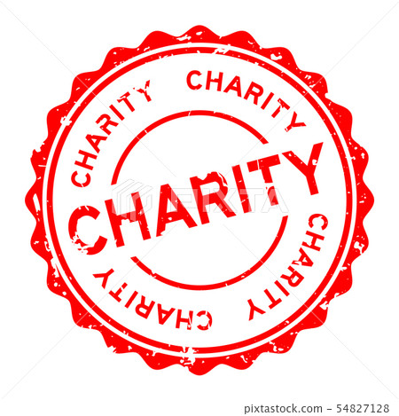 Grunge red charity word round rubber seal stamp 54827128