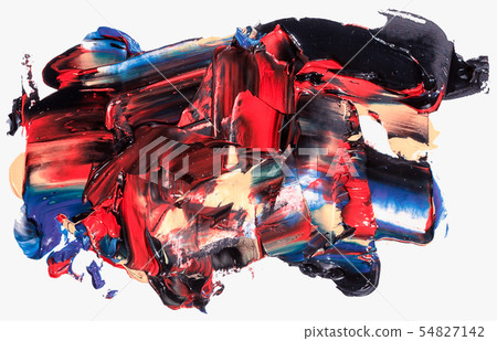 Red, black, blue and yellow oil brush stroke. Red, black, blue and yellow oil brush stroke. 54827142