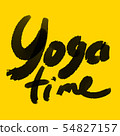 Yoga time digital text Illustration on yellow 54827157