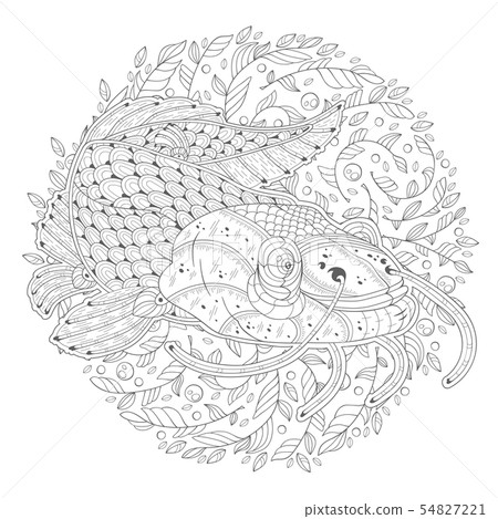 Cartoon Stylized Fish Catfish 54827221