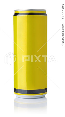Front view of blank yellow drink can 54827565