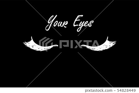 eyelashes and eyebrows icon. hand drawing. flat simple style trend modern lashes extension logotype eyelashes and eyebrows icon. hand drawing. flat simple style trend modern lashes extension logotype 54828449