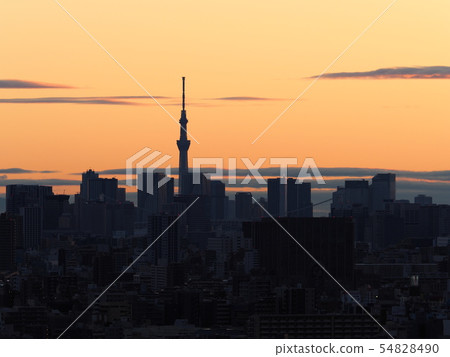 Tokyo Skytree Silhouette Tokyo Skytree, Japan 54828490