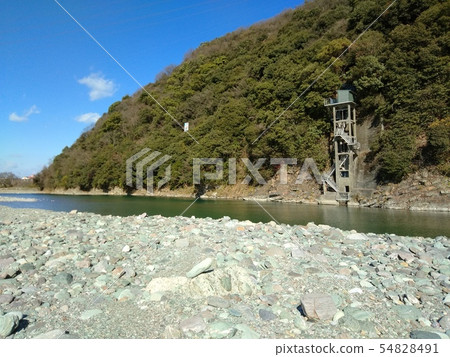 Riverbed and sky Riverbed and sky 54828491