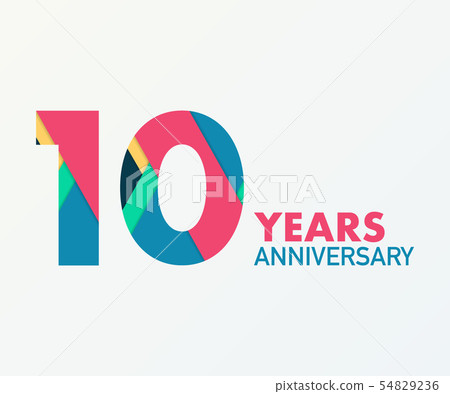 10 years anniversary emblem. Anniversary icon or 10 years anniversary emblem. Anniversary icon or 54829236
