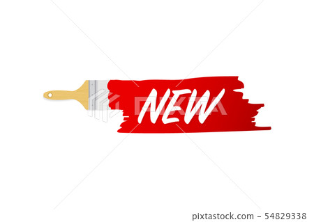 Banner with brushes, paints - New. Vector 54829338