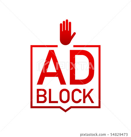 Red label Ad Block on white background. Vector Red label Ad Block on white background. Vector 54829473