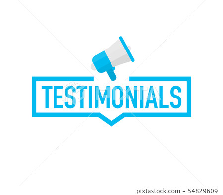 Hand holding megaphone - Testimonials. Vector Hand holding megaphone - Testimonials. Vector 54829609