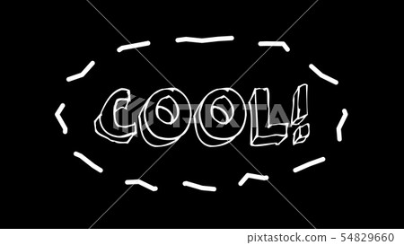 Funny text Cool with frame like worms, 3d render background, computer generated 54829660