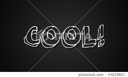 Funny text Cool with frame like worms, 3d render background, computer generated 54829661