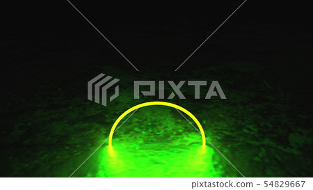 Neon circles are on the surface, abstract 3d render background, computer generated backdrop Neon circles are on the surface, abstract 3d render background, computer generated backdrop 54829667
