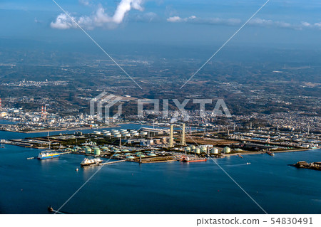 [Aerial] Sodegaura Complex Canceled Thermal Power Station Tokyo Gas Idemitsu Kyushu Electric Power Sunny Side 54830491