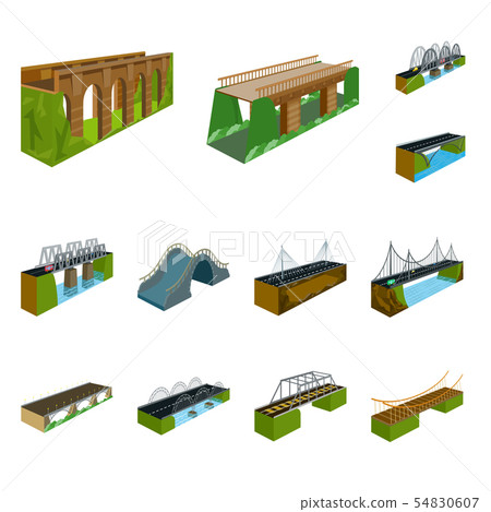 Vector illustration of bridgework and architecture logo. Collection of bridgework and structure 54830607