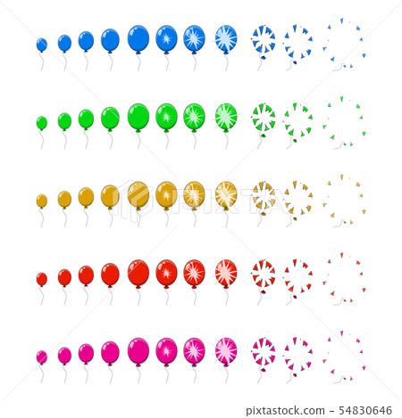 balloon pop, explosion, burst animation step, 54830646