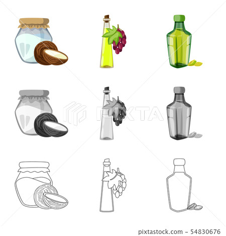 Vector design of healthy and vegetable icon. Collection of healthy and agriculture vector icon for 54830676