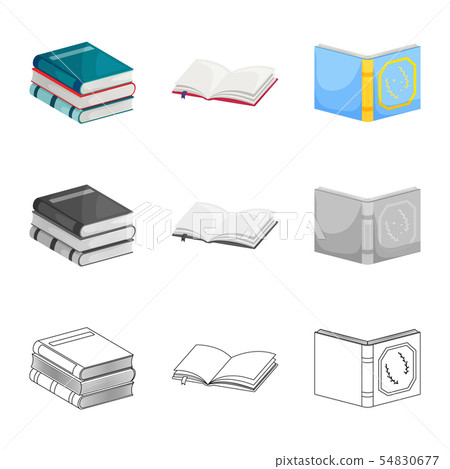 Vector design of training and cover symbol. Set of training and bookstore stock vector illustration. 54830677