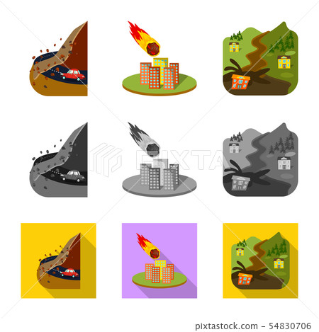Vector illustration of weather and distress icon. Collection of weather and crash stock vector Vector illustration of weather and distress icon. Collection of weather and crash stock vector 54830706