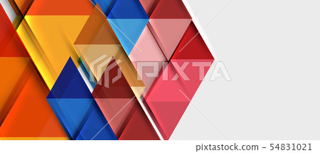 Abstract geometric background. Modern overlapping triangles. Unusual color shapes for your message 54831021