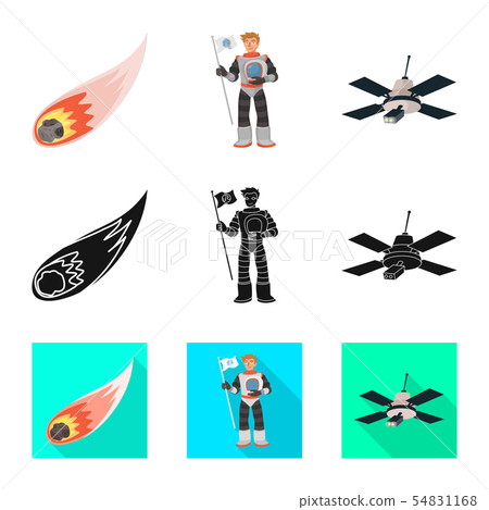 Isolated object of astronomy and technology sign. Set of astronomy and sky vector icon for stock. 54831168