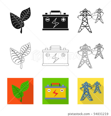Isolated object of innovation and technology logo. Collection of innovation and nature stock symbol 54831219