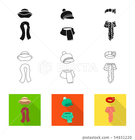 Vector illustration of clothes and texture sign. Set of clothes and weather stock vector Vector illustration of clothes and texture sign. Set of clothes and weather stock vector 54831220
