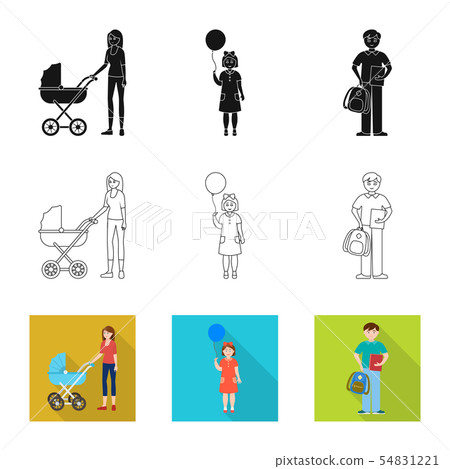Vector design of character and avatar logo. Set of character and portrait vector icon for stock. Vector design of character and avatar logo. Set of character and portrait vector icon for stock. 54831221