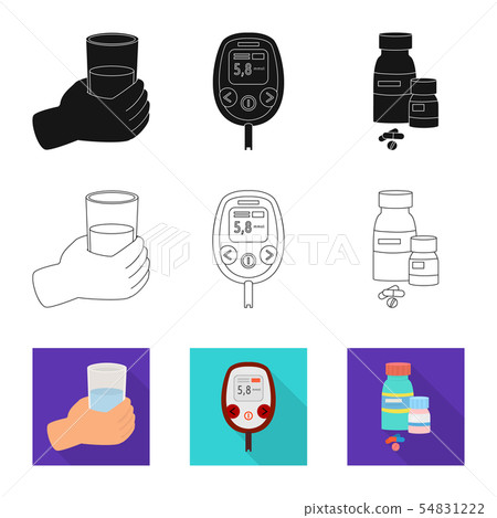 Vector design of diet and treatment sign. Collection of diet and medicine stock vector illustration. 54831222