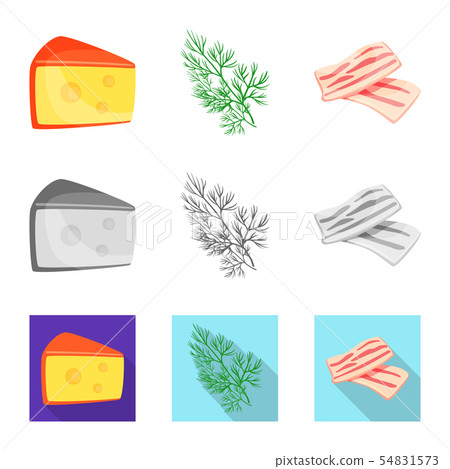 Isolated object of taste and product logo. Collection of taste and cooking stock symbol for web. Isolated object of taste and product logo. Collection of taste and cooking stock symbol for web. 54831573
