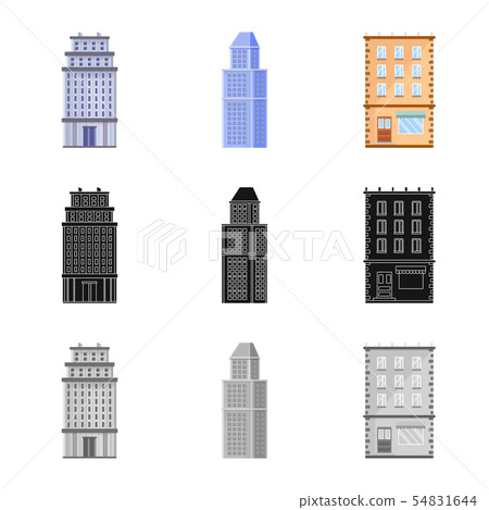 Isolated object of municipal and center symbol. Collection of municipal and estate vector icon for 54831644