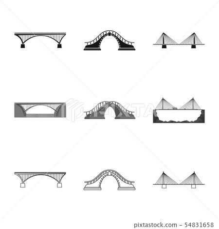 Isolated object of connection and design sign. Collection of connection and side stock symbol for Isolated object of connection and design sign. Collection of connection and side stock symbol for 54831658