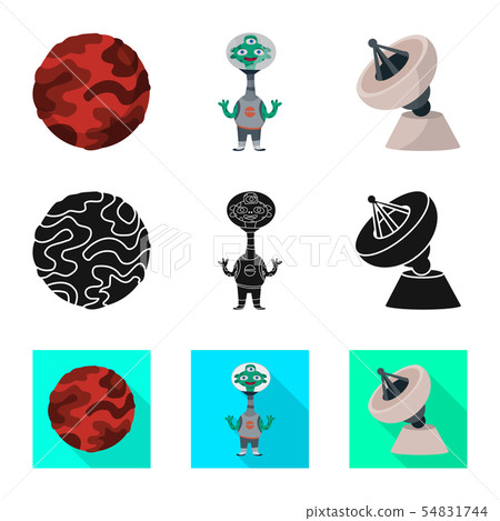 Isolated object of astronomy and technology icon. Collection of astronomy and sky stock symbol for 54831744