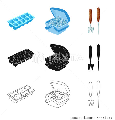 Isolated object of texture and frozen icon. Collection of texture and transparent vector icon for 54831755