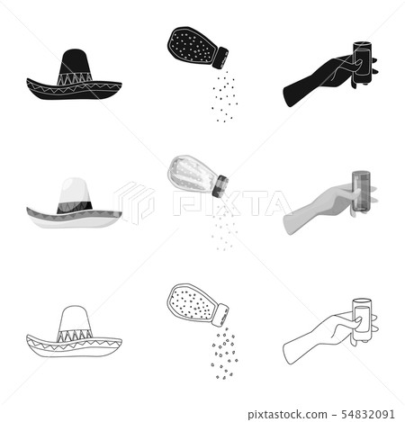 Vector design of cafe and Latin logo. Set of cafe and national stock vector illustration. 54832091