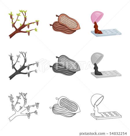Vector illustration of food and yummy logo. Set of food and brown stock symbol for web. Vector illustration of food and yummy logo. Set of food and brown stock symbol for web. 54832254