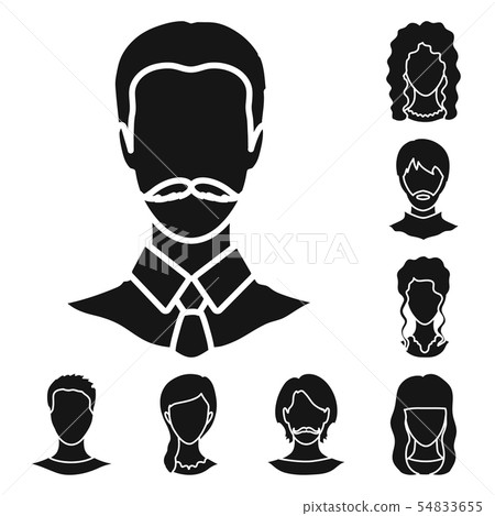 Vector design of character and profile symbol. Collection of character and dummy stock symbol for 54833655