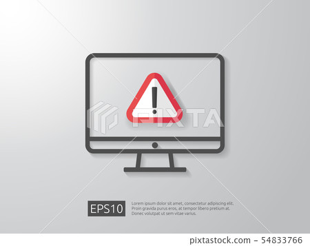 attention warning alert sign with exclamation mark 54833766