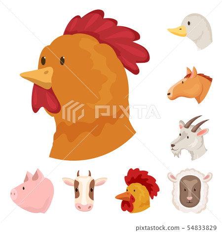Vector design of farm and head logo. Set of farm and homemade stock symbol for web. Vector design of farm and head logo. Set of farm and homemade stock symbol for web. 54833829
